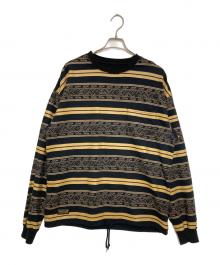 TIGHTBOOTH PRODUCTION（タイトブースプロダクション）の古着「ロングスリーブボーダーカットソー」｜ブラウン×ブラック