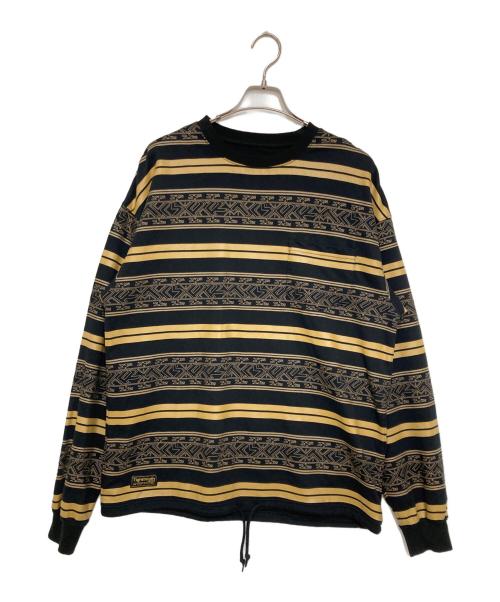 TIGHTBOOTH PRODUCTION（タイトブースプロダクション）TIGHTBOOTH PRODUCTION (タイトブースプロダクション) ロングスリーブボーダーカットソー ブラウン×ブラック サイズ:Mの古着・服飾アイテム