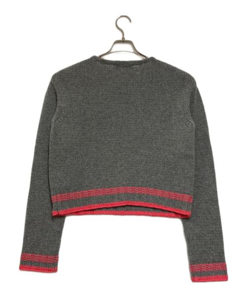 VALENTINO（ヴァレンティノ）VALENTINO (ヴァレンティノ) カシミヤブレンドクルーネックラインニット グレー サイズ:Ｌの古着・服飾アイテム