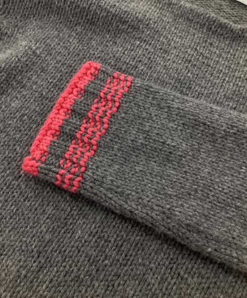 VALENTINO（ヴァレンティノ）VALENTINO (ヴァレンティノ) カシミヤブレンドクルーネックラインニット グレー サイズ:Ｌの古着・服飾アイテム