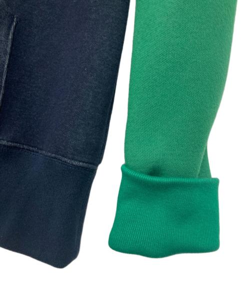 sacai（サカイ）sacai (サカイ) バイカラー切替ハーフジップパーカー グリーン×ネイビー サイズ:１の古着・服飾アイテム