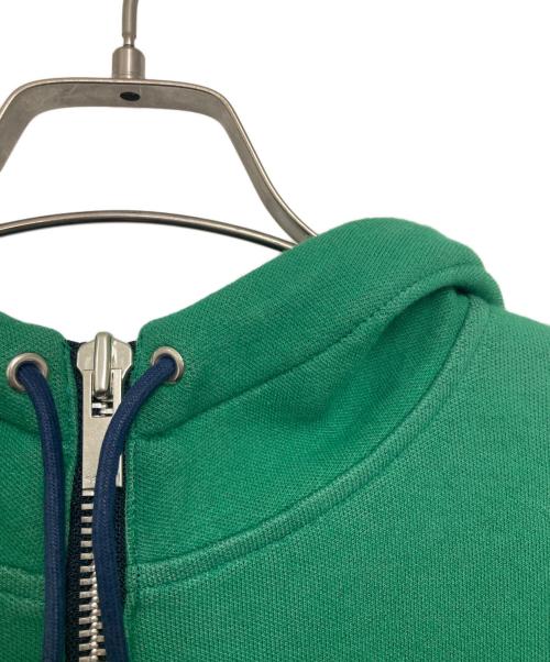 sacai（サカイ）sacai (サカイ) バイカラー切替ハーフジップパーカー グリーン×ネイビー サイズ:１の古着・服飾アイテム