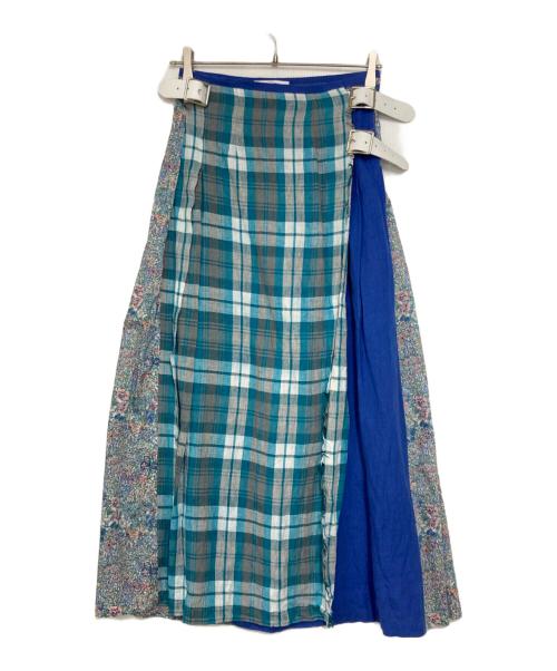 O'NEIL OF DUBLIN（オニールオブダブリン）O'NEIL OF DUBLIN (オニールオブダブリン) ラップスカート ブルー サイズ:8の古着・服飾アイテム