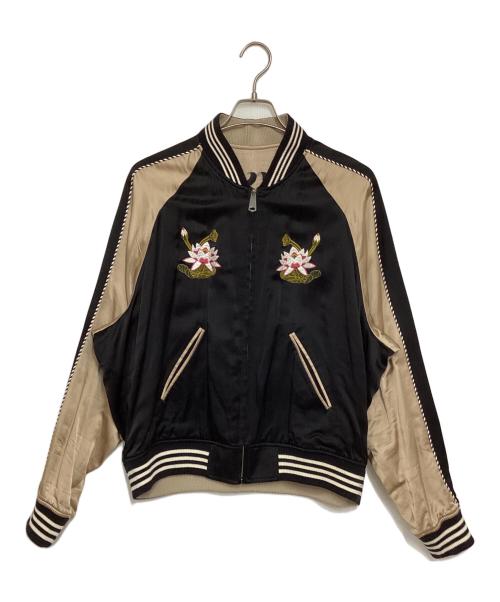 G.V.G.V（ジーヴィージーヴィー）G.V.G.V (ジーヴィージーヴィー) スカジャン ブラック×ベージュ サイズ:36の古着・服飾アイテム