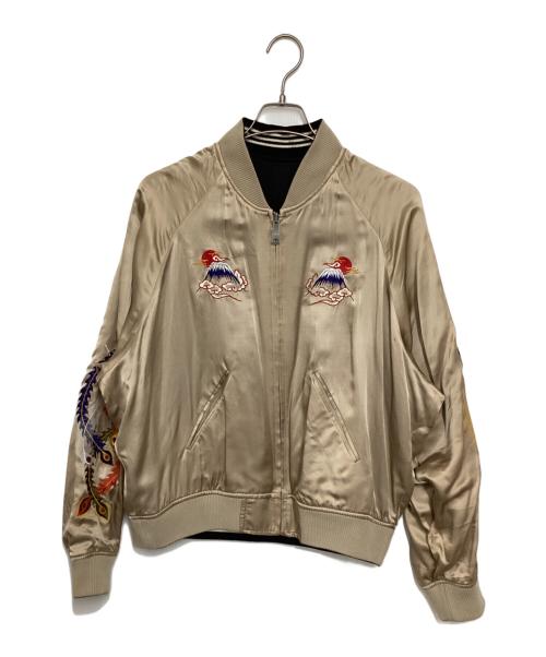 G.V.G.V（ジーヴィージーヴィー）G.V.G.V (ジーヴィージーヴィー) スカジャン ブラック×ベージュ サイズ:36の古着・服飾アイテム