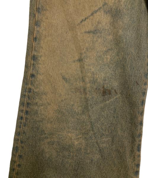 DIESEL（ディーゼル）DIESEL (ディーゼル) ワイドデニムパンツ インディゴ×ブラウン サイズ: W32の古着・服飾アイテム