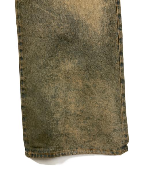 DIESEL（ディーゼル）DIESEL (ディーゼル) ワイドデニムパンツ インディゴ×ブラウン サイズ: W32の古着・服飾アイテム