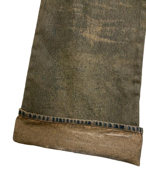 DIESEL（ディーゼル）DIESEL (ディーゼル) ワイドデニムパンツ インディゴ×ブラウン サイズ: W32の古着・服飾アイテム