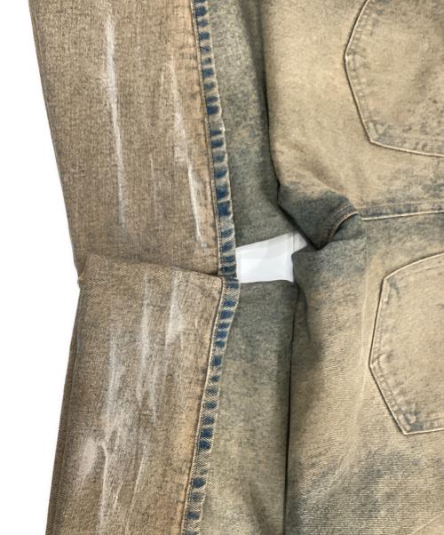 DIESEL（ディーゼル）DIESEL (ディーゼル) ワイドデニムパンツ インディゴ×ブラウン サイズ: W32の古着・服飾アイテム