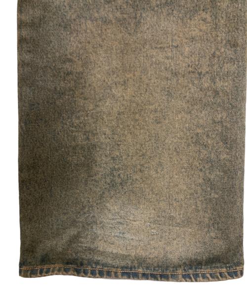 DIESEL（ディーゼル）DIESEL (ディーゼル) ワイドデニムパンツ インディゴ×ブラウン サイズ: W32の古着・服飾アイテム