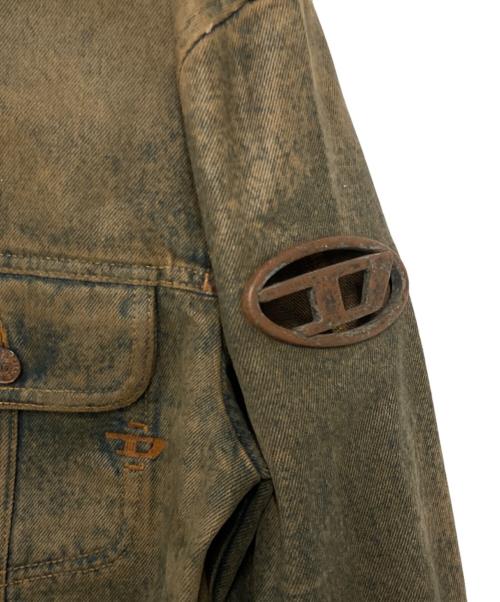 DIESEL（ディーゼル）DIESEL (ディーゼル) ジップアップデニムジャケット インディゴ×ブラウン サイズ:Sの古着・服飾アイテム