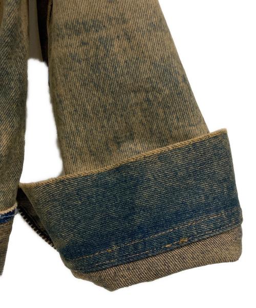 DIESEL（ディーゼル）DIESEL (ディーゼル) ジップアップデニムジャケット インディゴ×ブラウン サイズ:Sの古着・服飾アイテム