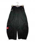 EMESTUDIOUSエメストゥディオス）の古着「ワイドレッグバギーカーブカーゴパンツ」｜ブラック