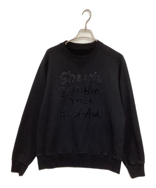 sacai（サカイ）sacai (サカイ) madsaki (マドサキ) MADSAKI Flock Print Pullover/マドサキ フロッキープリントクルーネックスウェット/コラボスウェット ブラック サイズ:3の古着・服飾アイテム