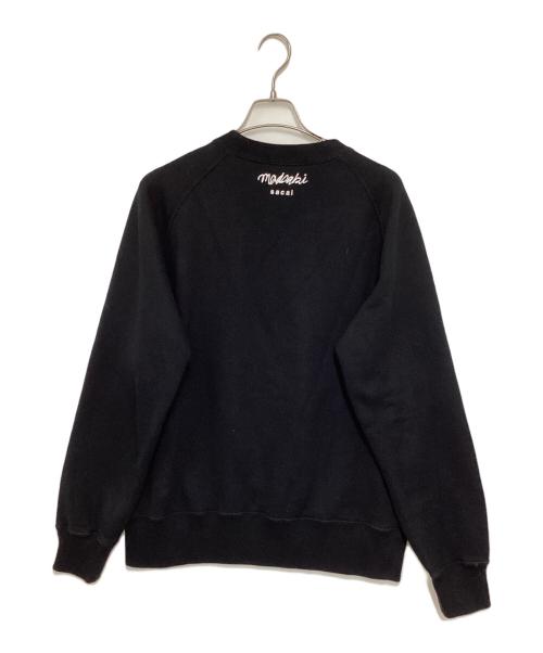 sacai（サカイ）sacai (サカイ) madsaki (マドサキ) MADSAKI Flock Print Pullover/マドサキ フロッキープリントクルーネックスウェット/コラボスウェット ブラック サイズ:3の古着・服飾アイテム