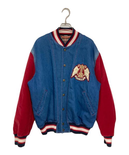 GUCCI（グッチ）GUCCI (グッチ) スタジアムブルゾン ブルー×レッド サイズ:46の古着・服飾アイテム