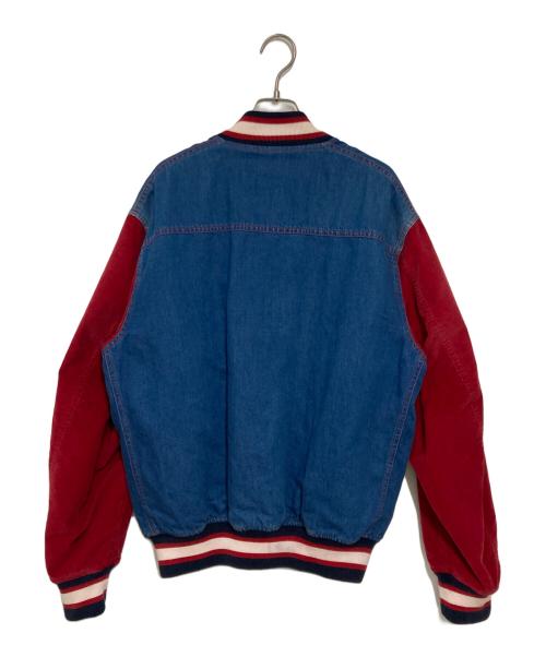 GUCCI（グッチ）GUCCI (グッチ) スタジアムブルゾン ブルー×レッド サイズ:46の古着・服飾アイテム