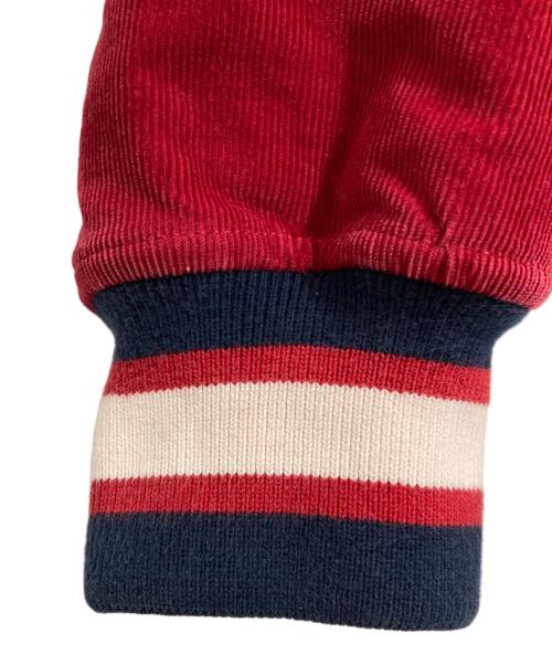 GUCCI（グッチ）GUCCI (グッチ) スタジアムブルゾン ブルー×レッド サイズ:46の古着・服飾アイテム