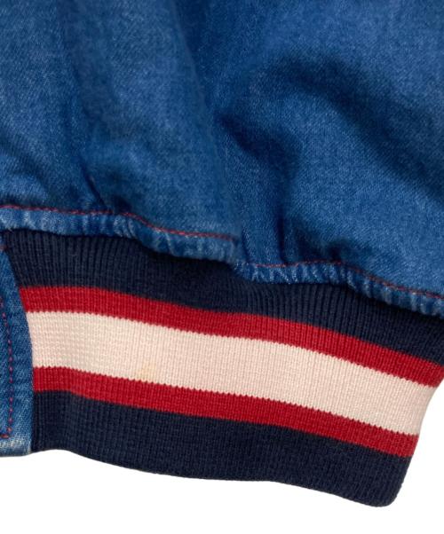 GUCCI（グッチ）GUCCI (グッチ) スタジアムブルゾン ブルー×レッド サイズ:46の古着・服飾アイテム