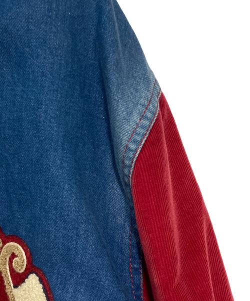 GUCCI（グッチ）GUCCI (グッチ) スタジアムブルゾン ブルー×レッド サイズ:46の古着・服飾アイテム