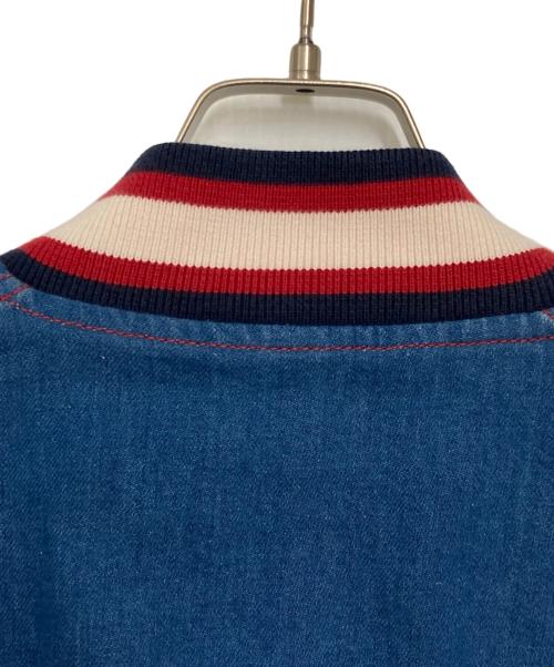 GUCCI（グッチ）GUCCI (グッチ) スタジアムブルゾン ブルー×レッド サイズ:46の古着・服飾アイテム