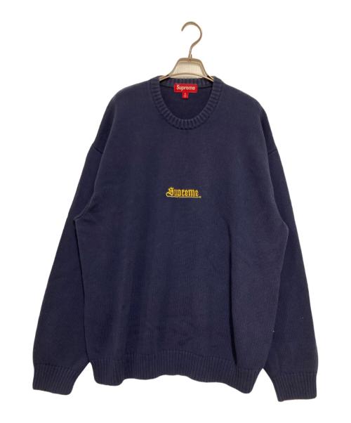 SUPREME（シュプリーム）Supreme (シュプリーム) Old English Sweater ネイビー サイズ:XLの古着・服飾アイテム