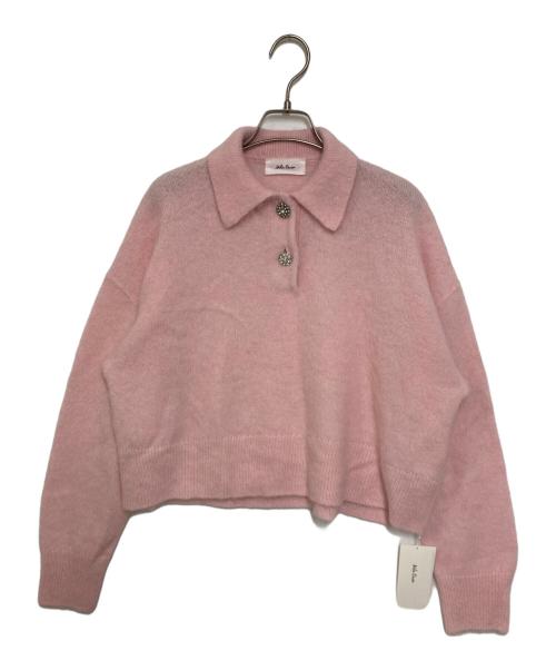 Mila Owen（ミラオーウェン）Mila Owen (ミラオーウェン) ビジュー釦クロップドポロニットプルオーバー ピンク サイズ: Free 未使用品の古着・服飾アイテム