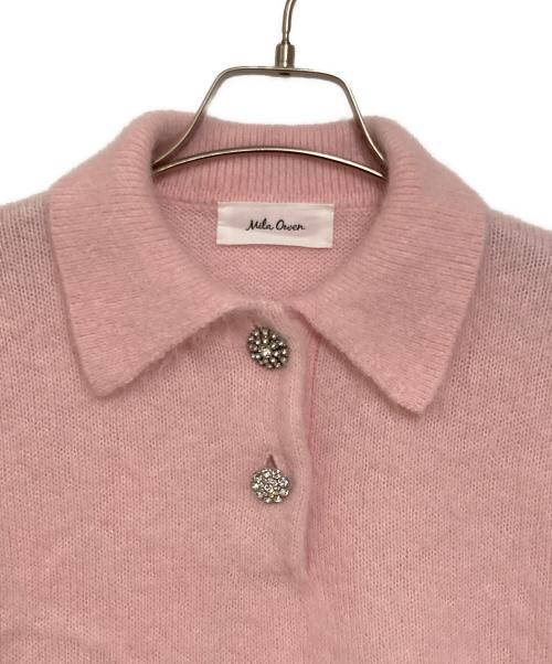 Mila Owen（ミラオーウェン）Mila Owen (ミラオーウェン) ビジュー釦クロップドポロニットプルオーバー ピンク サイズ: Free 未使用品の古着・服飾アイテム
