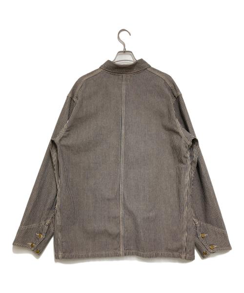 LEE（リー）LEE (リー) ヒッコリーカバーオール ブルー×ブラウン サイズ:XLの古着・服飾アイテム