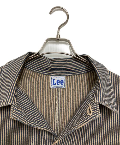 LEE（リー）LEE (リー) ヒッコリーカバーオール ブルー×ブラウン サイズ:XLの古着・服飾アイテム