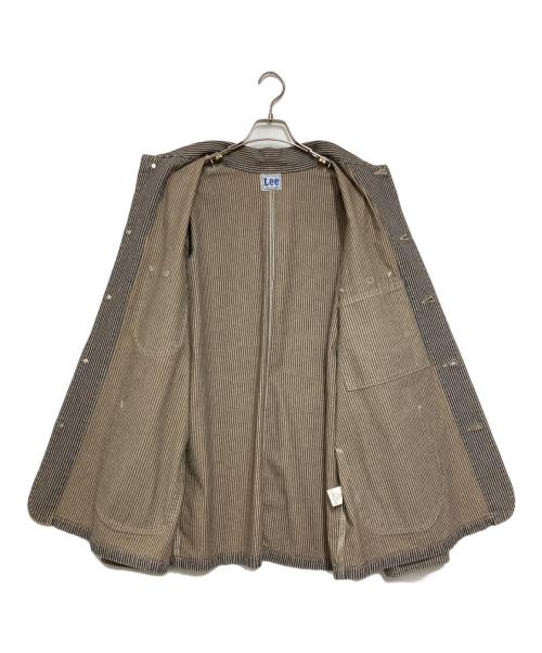 LEE（リー）LEE (リー) ヒッコリーカバーオール ブルー×ブラウン サイズ:XLの古着・服飾アイテム