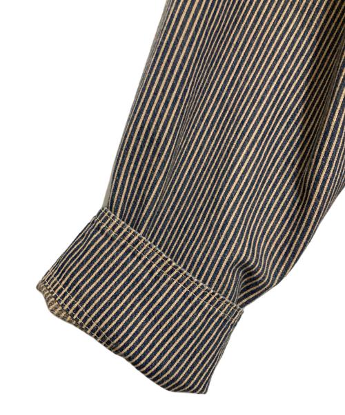 LEE（リー）LEE (リー) ヒッコリーカバーオール ブルー×ブラウン サイズ:XLの古着・服飾アイテム
