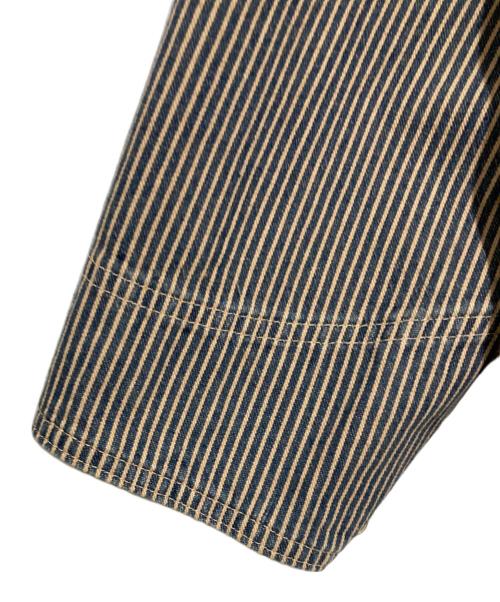 LEE（リー）LEE (リー) ヒッコリーカバーオール ブルー×ブラウン サイズ:XLの古着・服飾アイテム