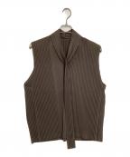 HOMME PLISSE ISSEY MIYAKEオム プリッセ イッセイ ミヤケ）の古着「プリーツボウタイベスト」｜ブラウン