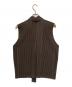 HOMME PLISSE ISSEY MIYAKE (オム プリッセ イッセイ ミヤケ) プリーツボウタイベスト ブラウン サイズ:2：20000円