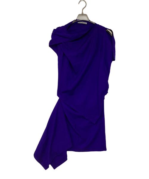 ISSEY MIYAKE（イッセイミヤケ）ISSEY MIYAKE (イッセイミヤケ) インクローズ シルク シャツ ネイビー サイズ:2の古着・服飾アイテム