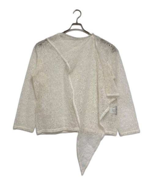ISSEY MIYAKE（イッセイミヤケ）ISSEY MIYAKE (イッセイミヤケ) ストール付きカットワークブラウス アイボリー サイズ:2の古着・服飾アイテム