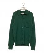 PERCIVALパーシヴァル）の古着「ケーブルニットシャツ」｜グリーン