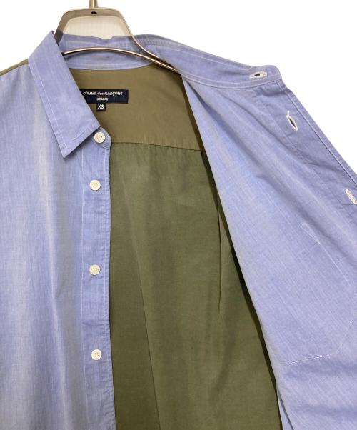 COMME des GARCONS HOMME（コムデギャルソン オム）COMME des GARCONS HOMME (コムデギャルソン オム) マルチ切替デザインレギュラーカラーシャツ ブルー サイズ:XSの古着・服飾アイテム