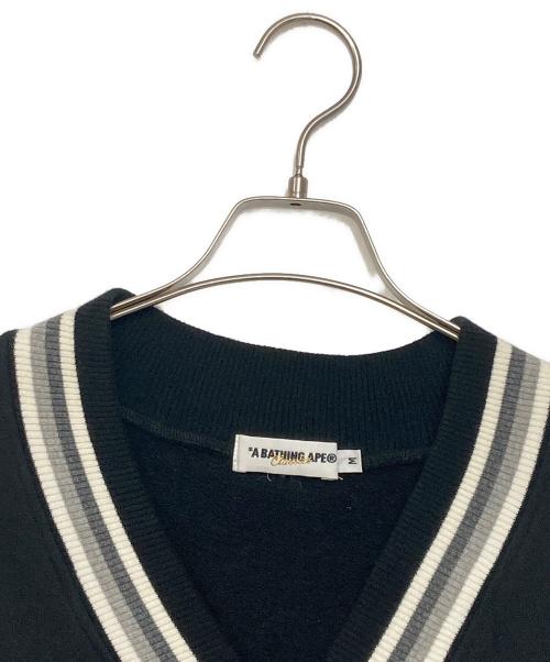 A BATHING APE（ア ベイシング エイプ）A BATHING APE (ア ベイシング エイプ) ワッペンスウェットベスト/atch Sweat Vest ブラック サイズ:Mの古着・服飾アイテム