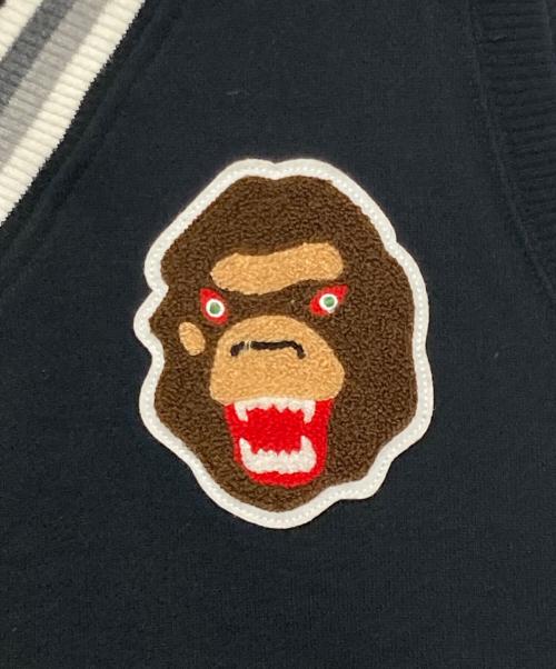 A BATHING APE（ア ベイシング エイプ）A BATHING APE (ア ベイシング エイプ) ワッペンスウェットベスト/atch Sweat Vest ブラック サイズ:Mの古着・服飾アイテム