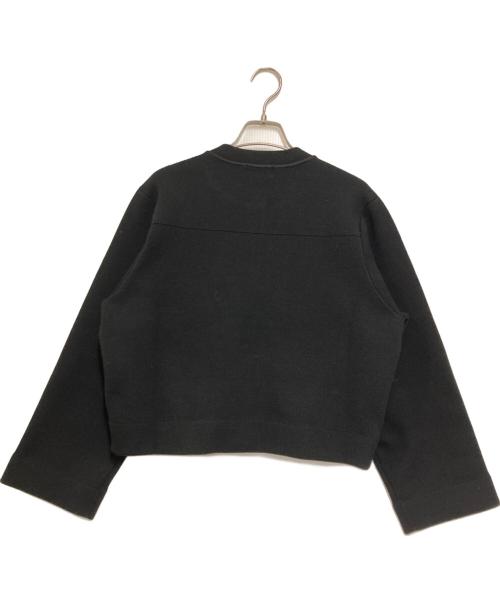 BALLSEY（ボールジィ）BALLSEY (ボールジィ) ウールポリエステルミラノリブ クルーネックカーディガン ブラック サイズ:Sの古着・服飾アイテム