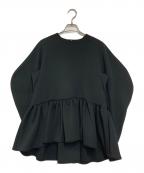 TSURU by MARIKO OIKAWAツルバイマリコオイカワ）の古着「Kirill/ペプラムスウェットトップス」｜ブラック