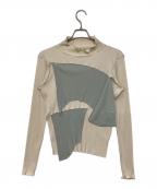 kotohayokozawaコトハヨコザワ）の古着「プリーツカットソー」｜ホワイト×ブルー