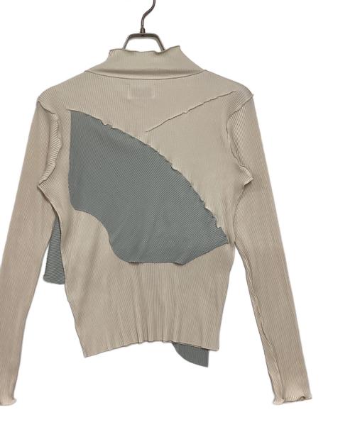 kotohayokozawa（コトハヨコザワ）kotohayokozawa (コトハヨコザワ) プリーツカットソー ホワイト×ブルー サイズ:FREEの古着・服飾アイテム