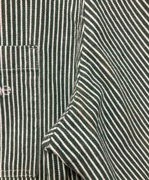 SUPREME（シュプリーム）SUPREME (シュプリーム) HOODED STRIPE DENIM ZIP グリーン×ホワイト サイズ:Ｌの古着・服飾アイテム