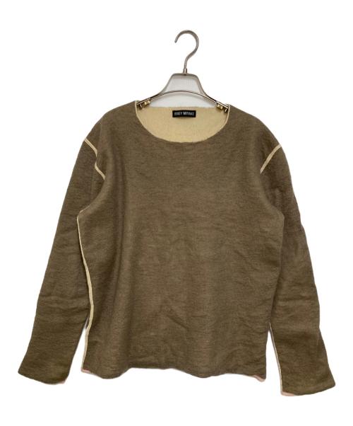 ISSEY MIYAKE（イッセイミヤケ）ISSEY MIYAKE (イッセイミヤケ) インサイドアウトニット ブラウン×ベージュ サイズ:4の古着・服飾アイテム