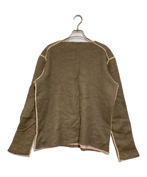 ISSEY MIYAKE（イッセイミヤケ）ISSEY MIYAKE (イッセイミヤケ) インサイドアウトニット ブラウン×ベージュ サイズ:4の古着・服飾アイテム