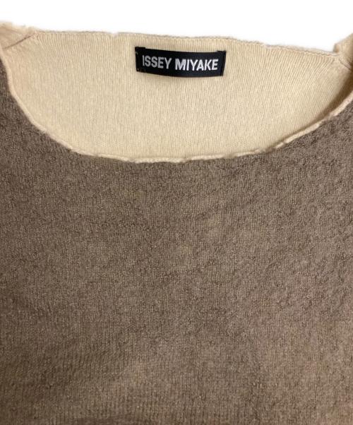 ISSEY MIYAKE（イッセイミヤケ）ISSEY MIYAKE (イッセイミヤケ) インサイドアウトニット ブラウン×ベージュ サイズ:4の古着・服飾アイテム