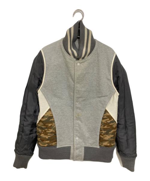 eYe COMME des GARCONS JUNYAWATANABE MAN（アイ コム デ ギャルソン ジュンヤ ワタナベ マン）eYe COMME des GARCONS JUNYAWATANABE MAN (アイ コム デ ギャルソン ジュンヤ ワタナベ マン) ショールカラー切替スタジャン グレー×ホワイト サイズ:Mの古着・服飾アイテム